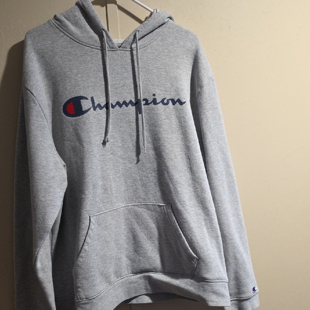 Champion Mens Gray Pullover Hoodie XL